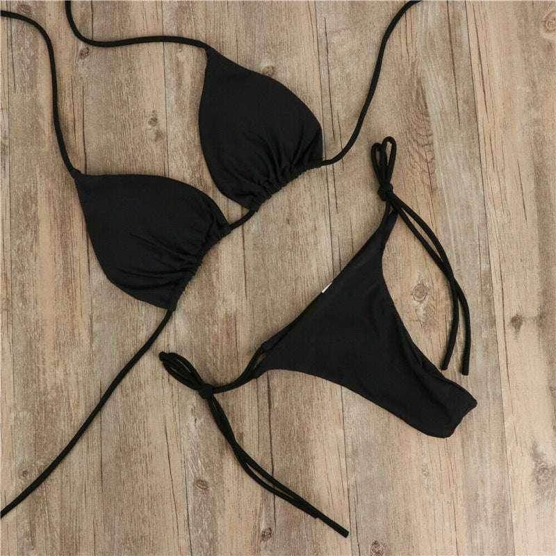 Halter Neck Tie Bikini | Flirty & Comfortable Fit - ZA-Zola