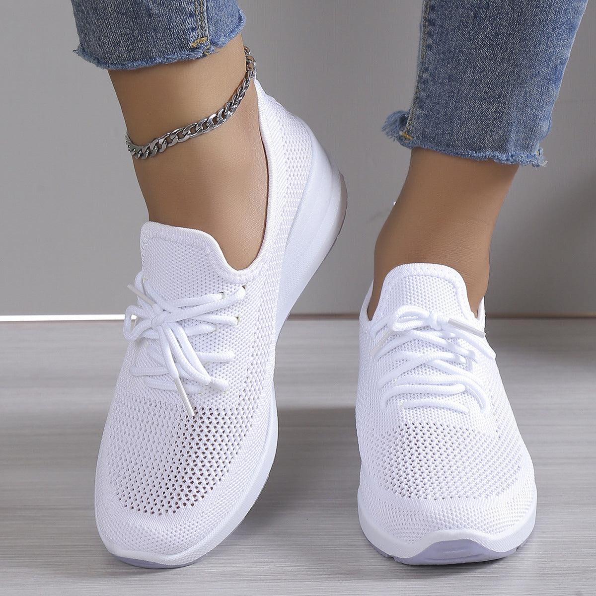 Women’s Casual Mesh Sneakers Wedge Comfort Lace Up Shoes
