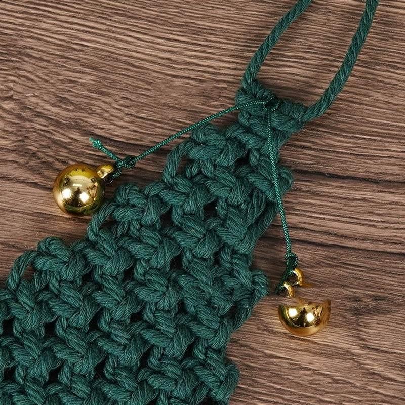 Handwoven Christmas Tree Decoration Pendant – Cotton String Ornament - ZA-Zola