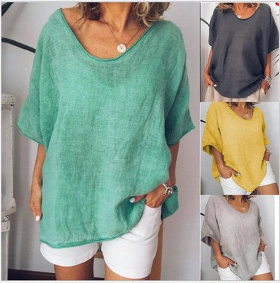 Green oversized shirt worn by a person with additional images of other colors in the collage.