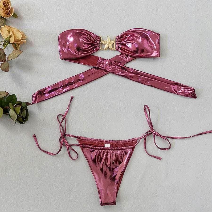 Sapphire Blue Glossy Starfish Bikini - Sexy & Quick-Dry - ZA-Zola