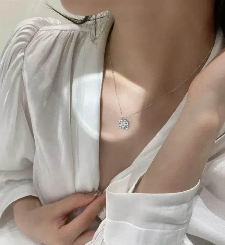 Heart Pendant – Magnetic Four-Leaf Clover Necklace - ZA-Zola