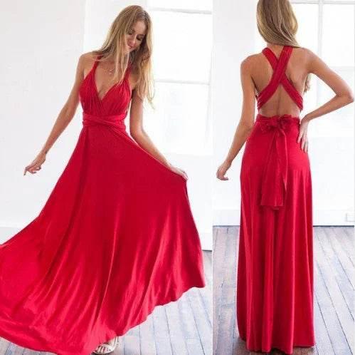 15-Way Convertible Maxi Dress – Sexy Backless Boho Wrap - ZA-Zola