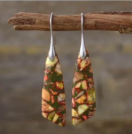 Bohemian Geometric Emperor Stone Earrings - ZA-Zola