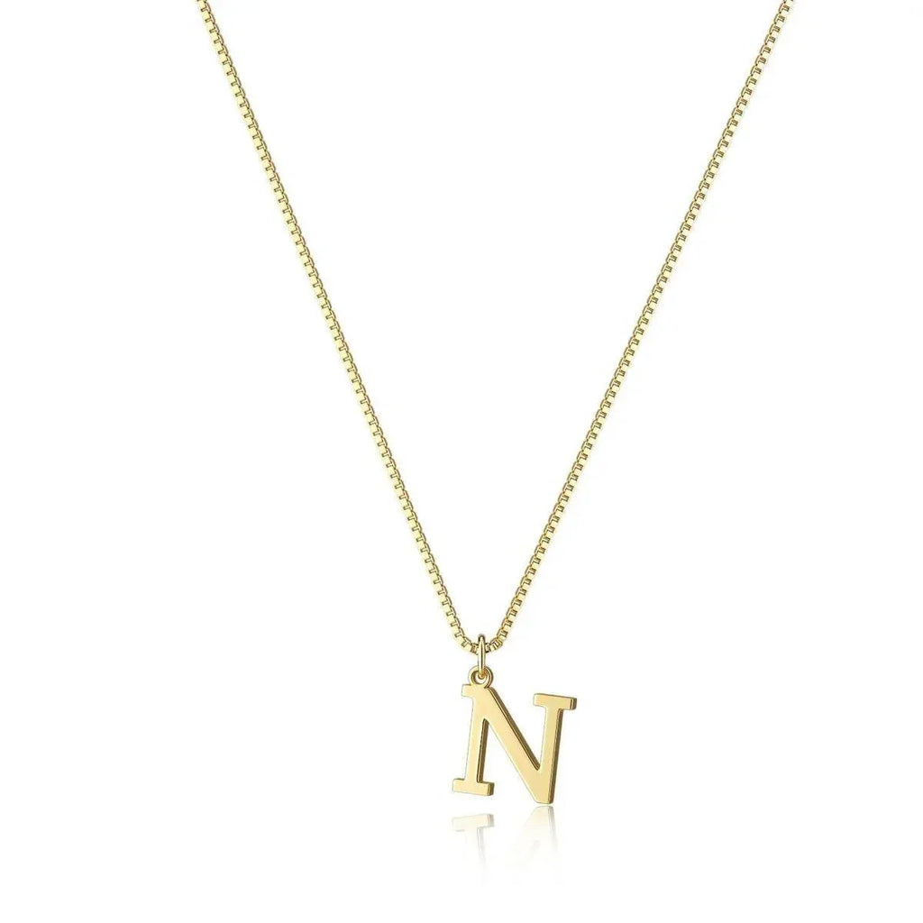Gold Letter Pendant Necklace – Personalized Charm - ZA-Zola