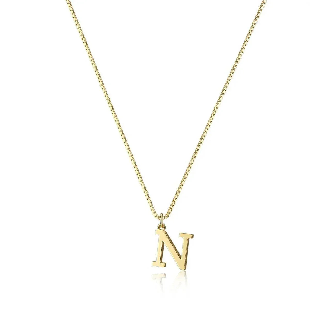 Gold Letter Pendant Necklace – Personalized Charm - ZA-Zola