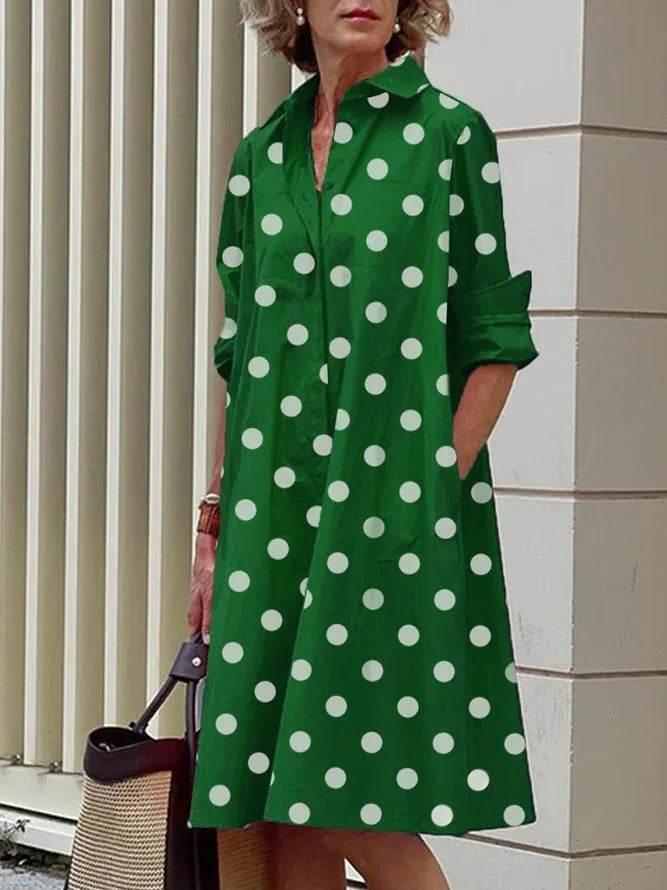 Printed Mid-Length Dress – Casual & Colorful Style - ZA-Zola