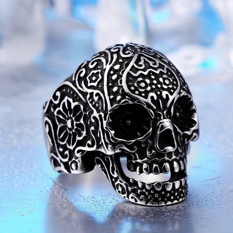 ZA-Zola Hip Hop Skull Ring Men’s Punk Style - ZA-Zola