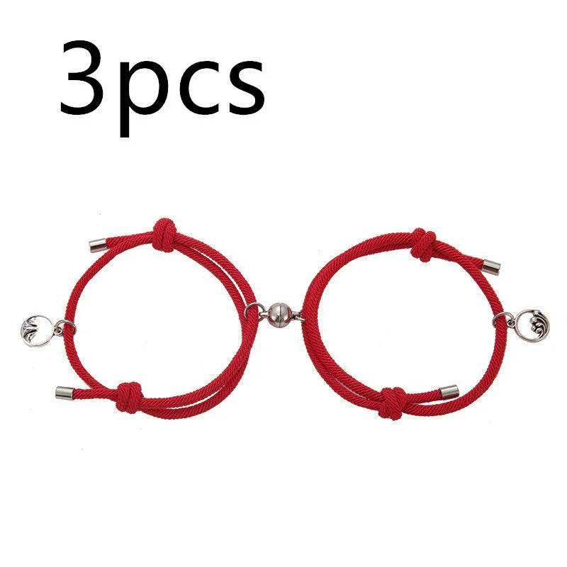 Magnetic Couple Distance Bracelet Set - Alloy - ZA-Zola