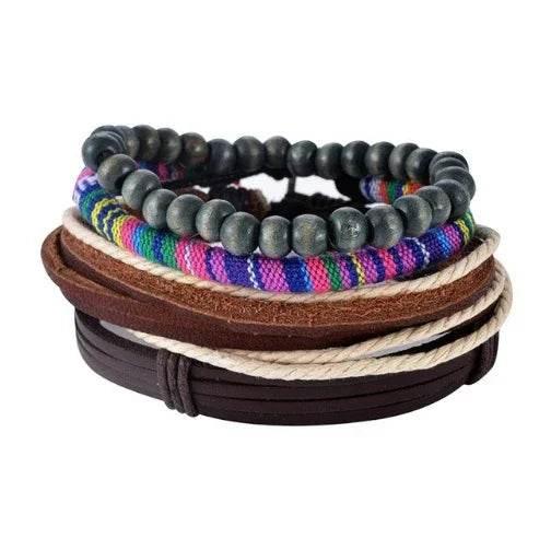 Vintage Leather Punk Wrap Bracelet Unisex - ZA-Zola