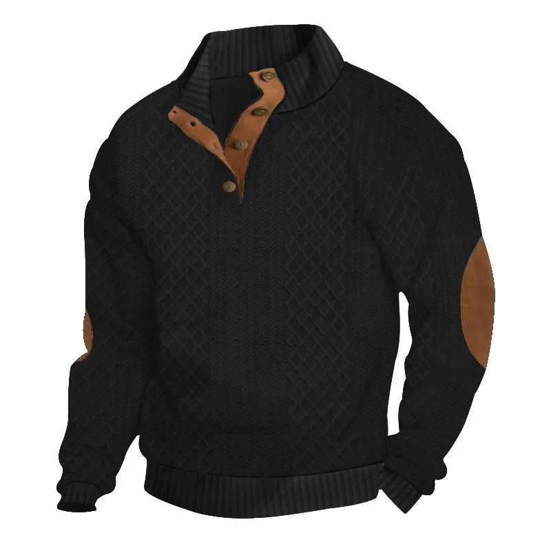 Stand Collar Jacquard Knitted Pullover Sweater - Men's - ZA-Zola