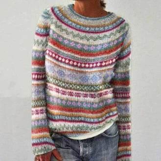Women’s Sea Blue Pullover Sweater Top - ZA-Zola