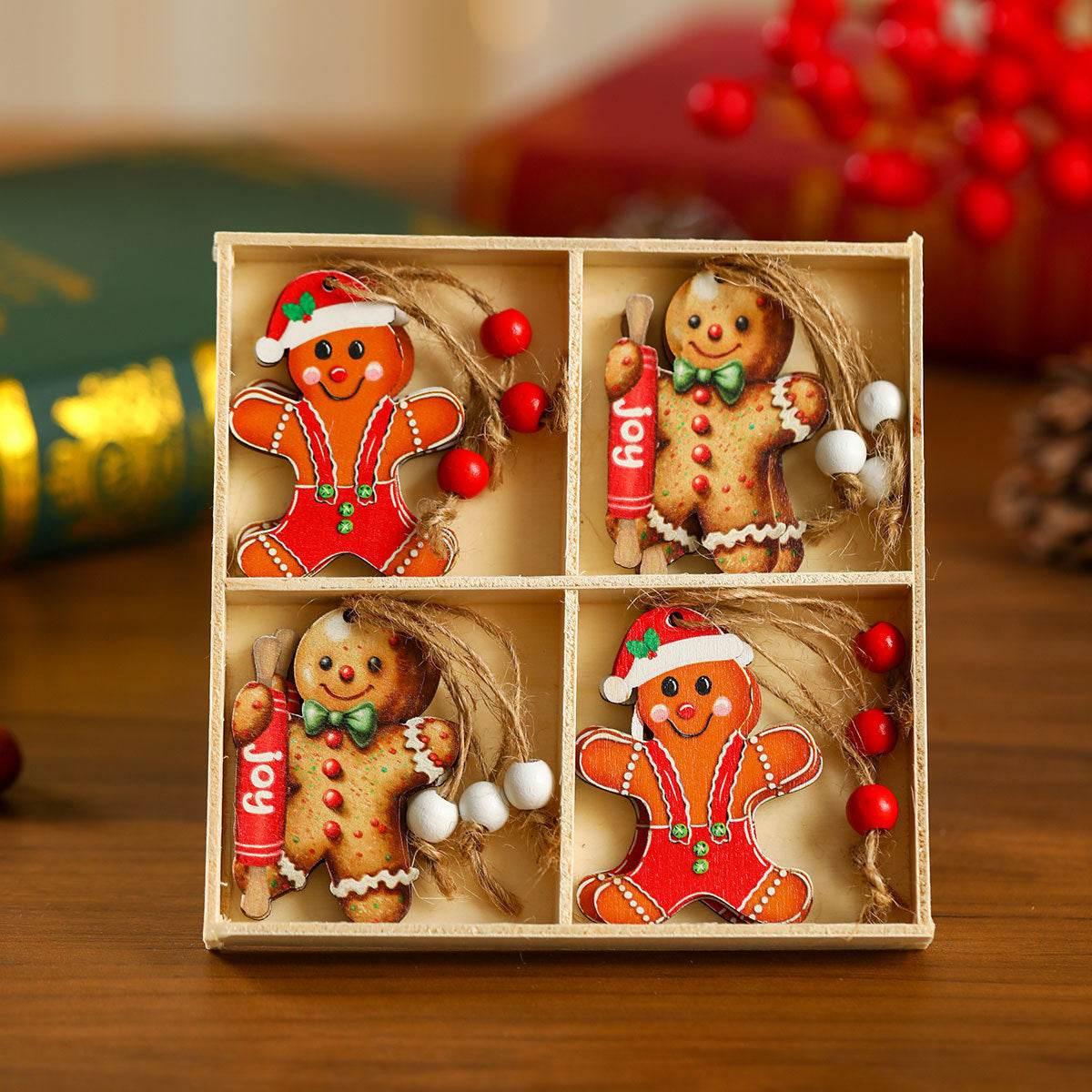 Christmas Wooden Pendant Set | 12 PCs Faceless Old Man Décor - ZA-Zola