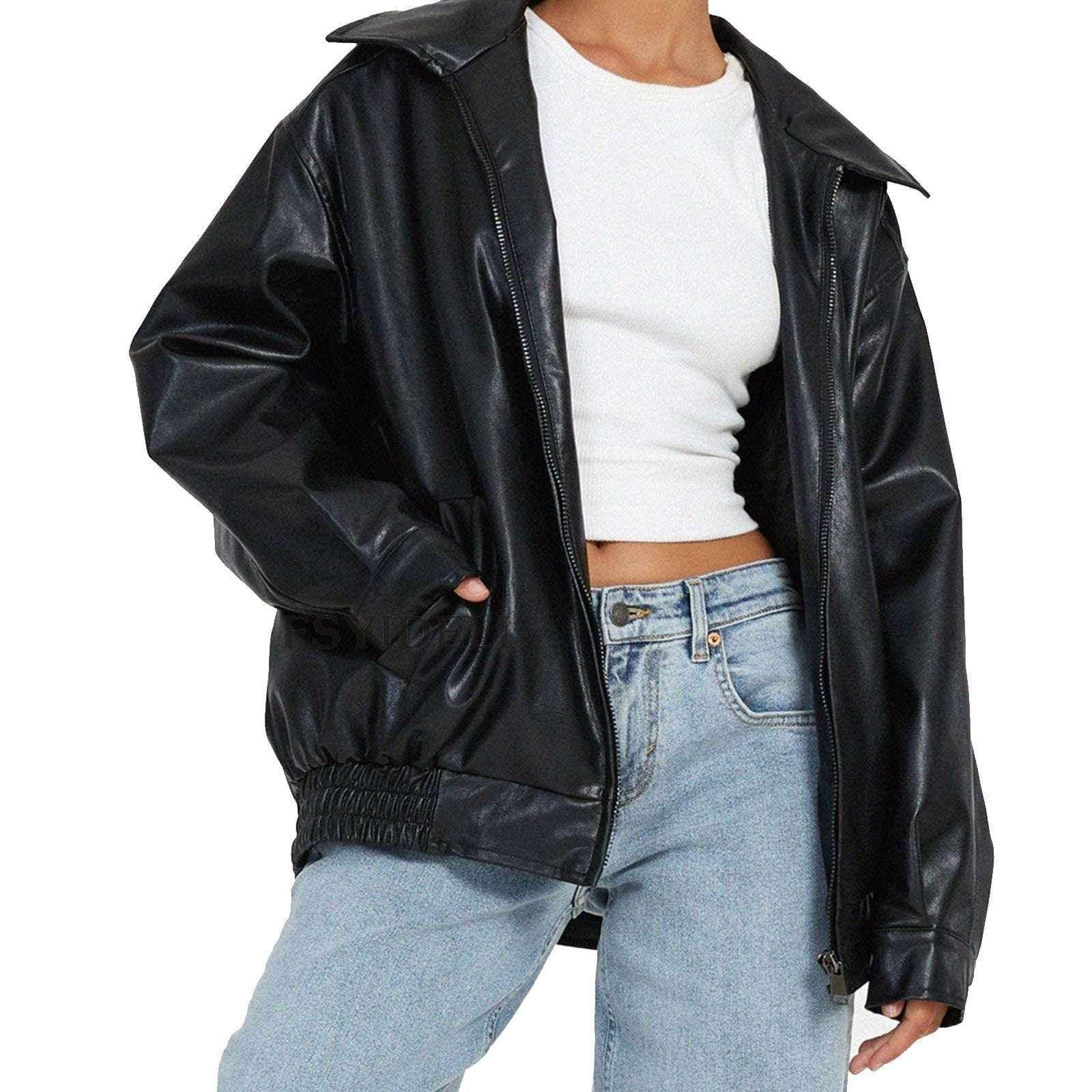Women’s Locomotive Style PU Leather Coat - ZA-Zola