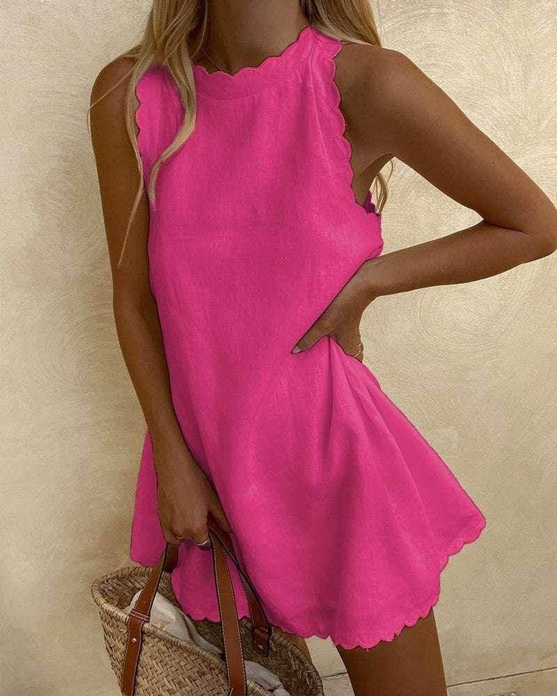 Sexy Loose Sleeveless Linen Dress for Women - ZA-Zola