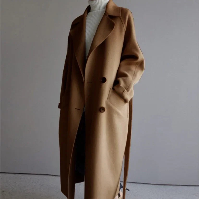 Women Cashmere Coat Long Lapel Winter Style - ZA-Zola