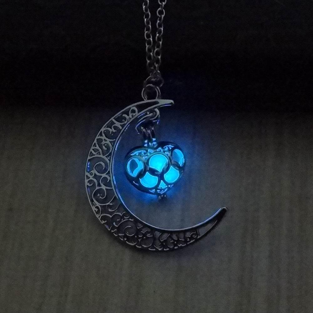 ZA-Zola Silver Glowing Pendant Necklace – Luminous Elegance UK - ZA-Zola