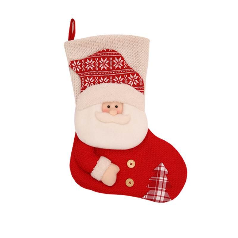 Knitted Christmas Stocking Santa Fireplace Decor - ZA-Zola
