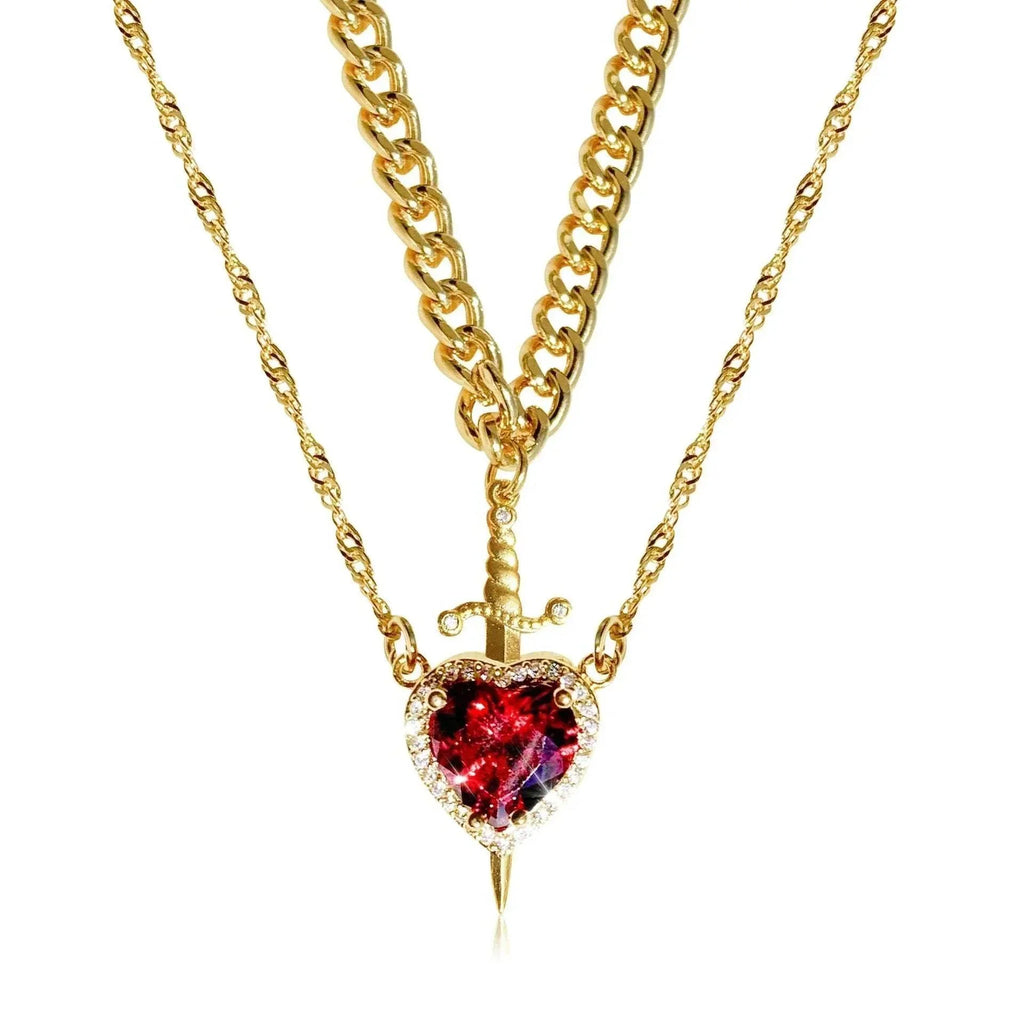Heart & Sword Necklace Set - Gift for Couples - Buy Now! - ZA-Zola