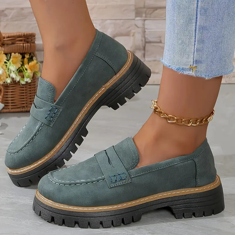 Women’s British Style Matte Flat Shoes Casual Elegant Wear