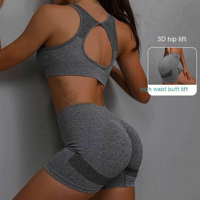 Breathable Yoga Set – Bra & Shorts 2pcs Suit - ZA-Zola
