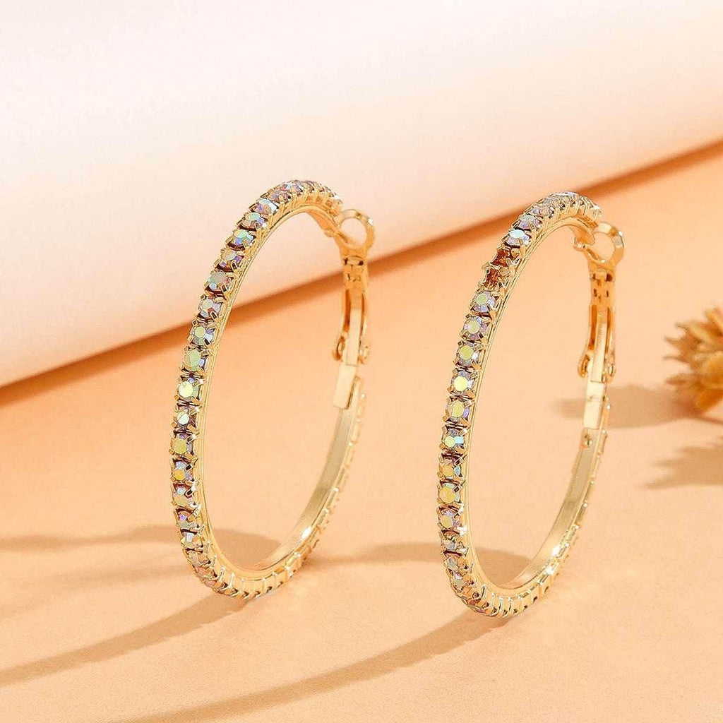 Princess Style Large Zircon Earrings – Gold Plated - ZA-Zola