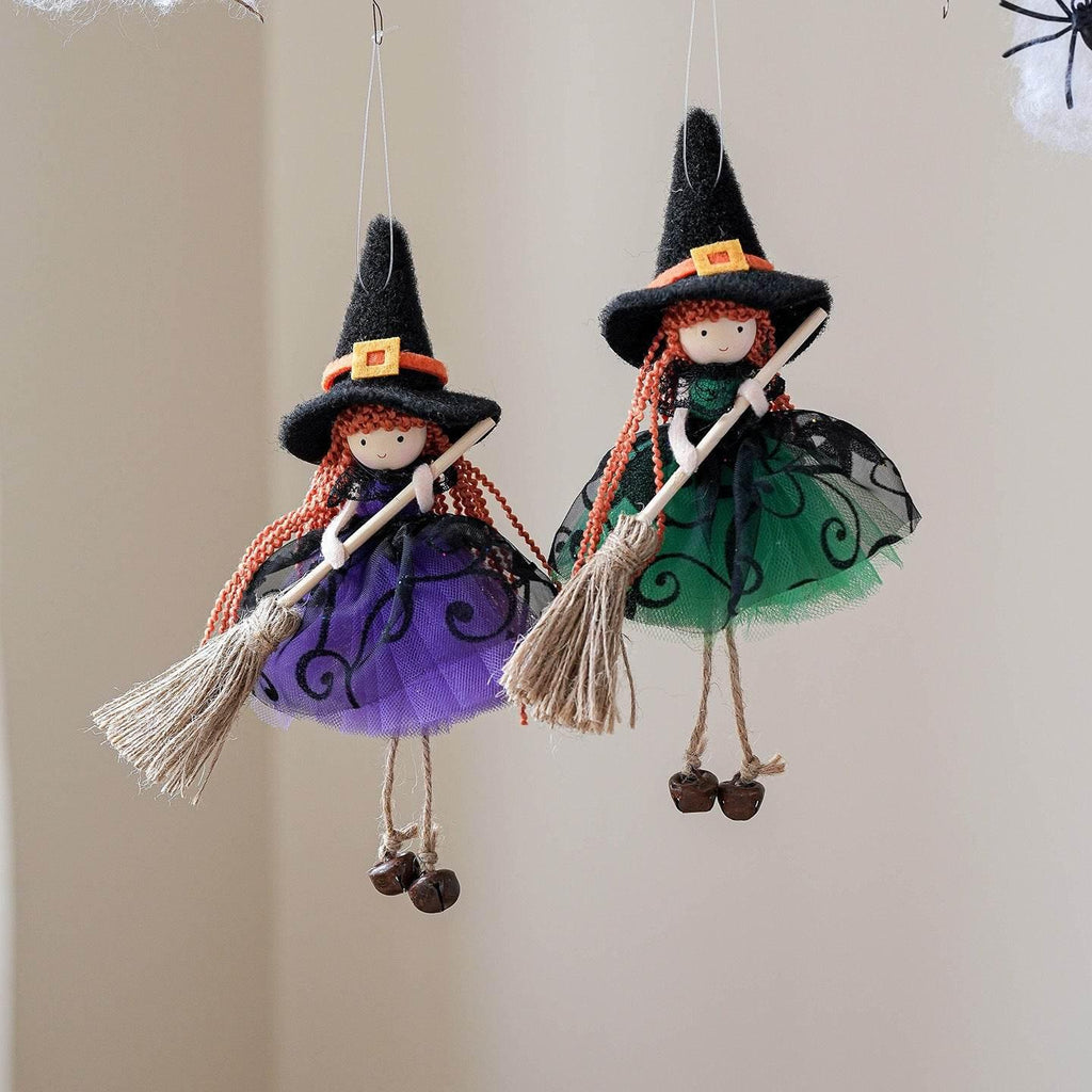 ZA-Zola Halloween Mesh Broom Girl Angel Pendant - ZA-Zola