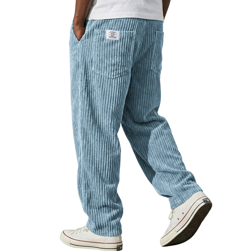 Men's Retro Corduroy Straight-Leg Pants | Vintage Casual