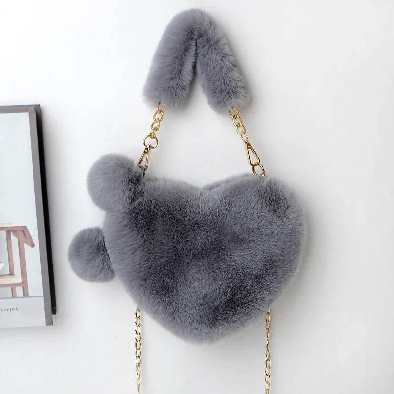 Soft Plush Heart Handbag | Valentine's Day Party Bag - ZA-Zola