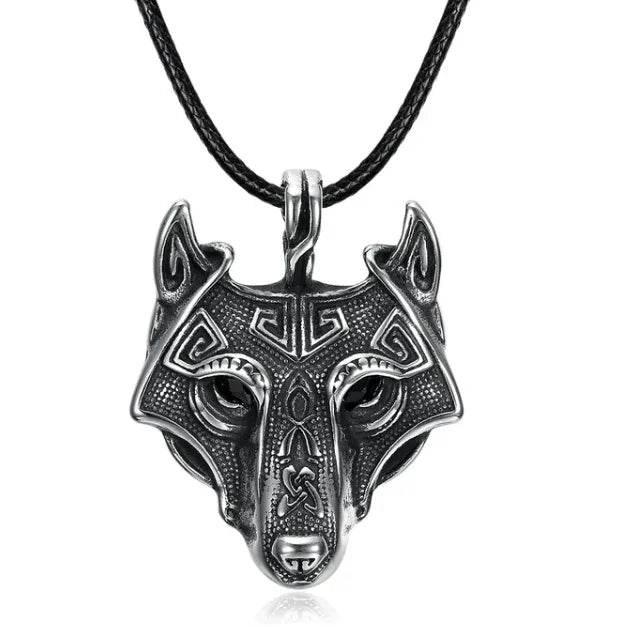 Norse Grey Wolf Head Pendant Necklace – Unisex - ZA-Zola