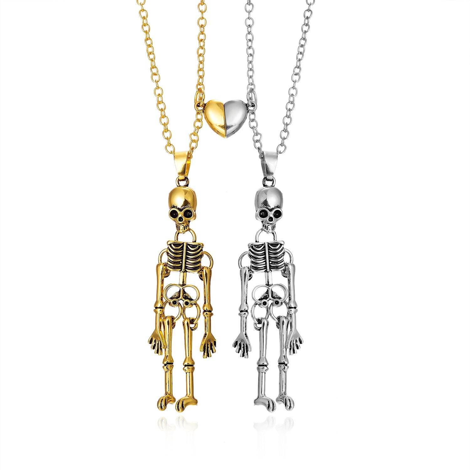 ZA-Zola Vintage Skull Ghost Necklace Pair - ZA-Zola