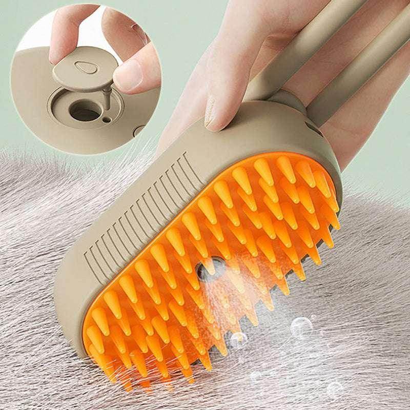 3-in-1 Steam Pet Brush – Grooming, Massage & Hair Removal - ZA-Zola