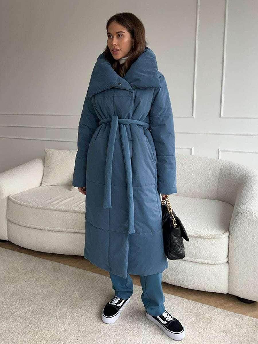 Chic Large Lapel Long Coat – Warm Winter Jacket for Women - ZA-Zola