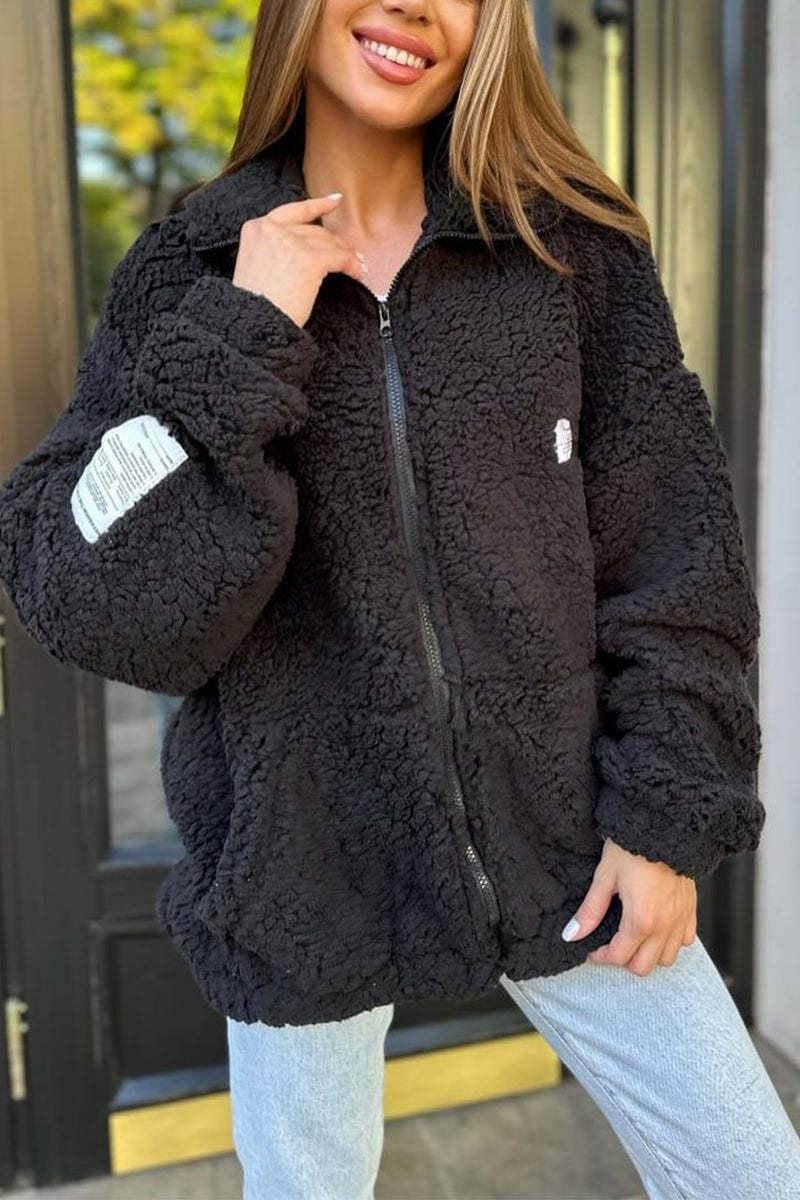 Buy Winter Zipper Jacket - Cozy Lapel Coat with Pockets - ZA-Zola