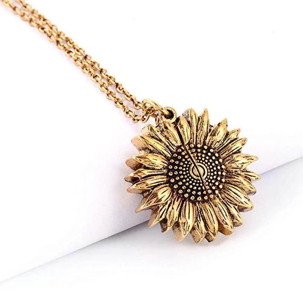You Are My Sunshine Sunflower Pendant Necklace - ZA-Zola