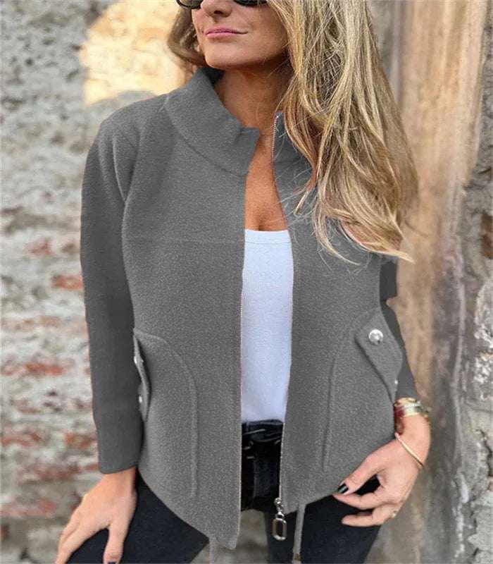 Woolen Lapel Suit Jacket Loose Fit Winter Blazer - ZA-Zola