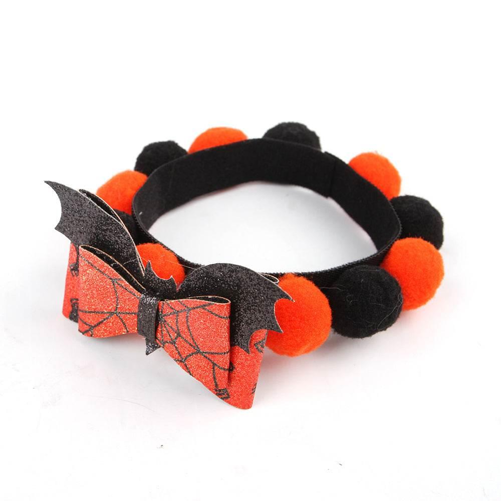 ZA-Zola Halloween Pet Pumpkin Fur Ball Collar - ZA-Zola