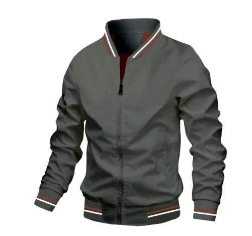Men's Striped Zip-Up Jacket - Casual Sports Outerwear - ZA-Zola