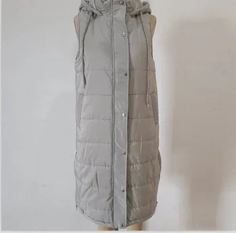 Women Sleeveless Down Jacket – Long Winter Puffer Coat - ZA-Zola