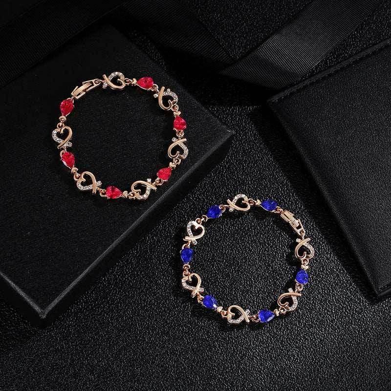 Hollow Heart Rhinestone Bracelet | Valentine's Day Gift - ZA-Zola