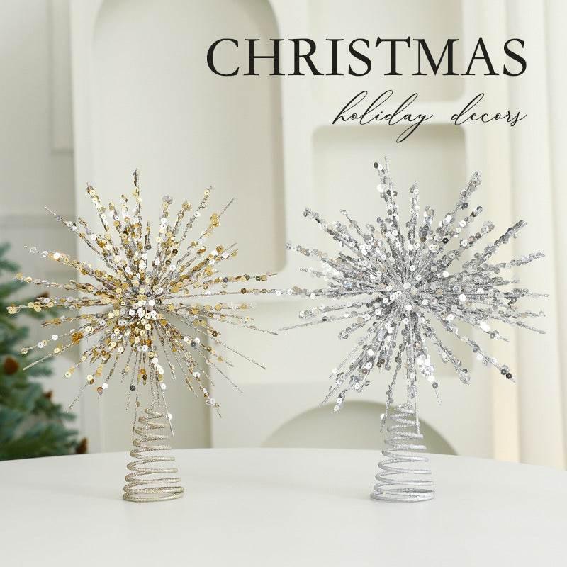 Eight Awn Star Christmas Decoration Ornament | Champagne & Silver - ZA-Zola