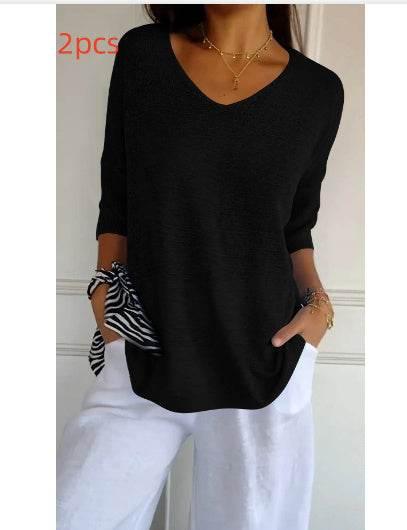 Fully Fashioned Knitwear Women’s V-Neck Sweater - ZA-Zola