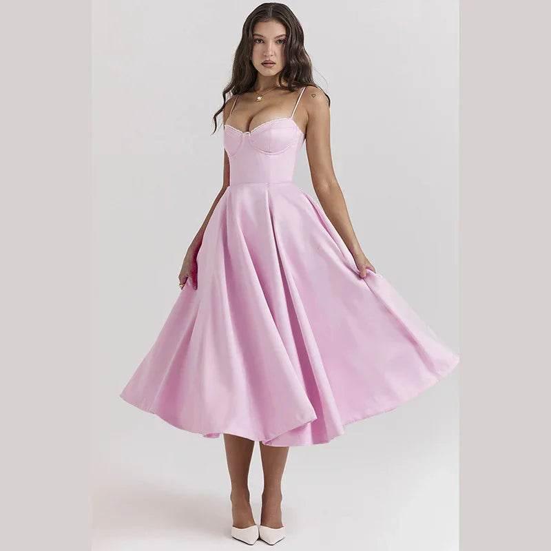 Slim-Fit Corset Swing Sling Dress – Chic & Flattering - ZA-Zola