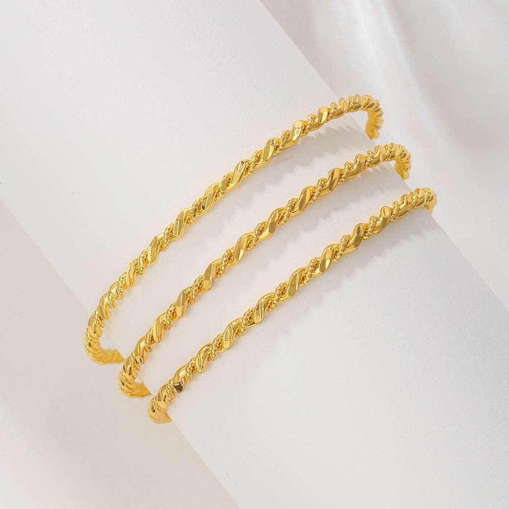 Gold Twisted Rope Bracelet – Elegant & Versatile - ZA-Zola
