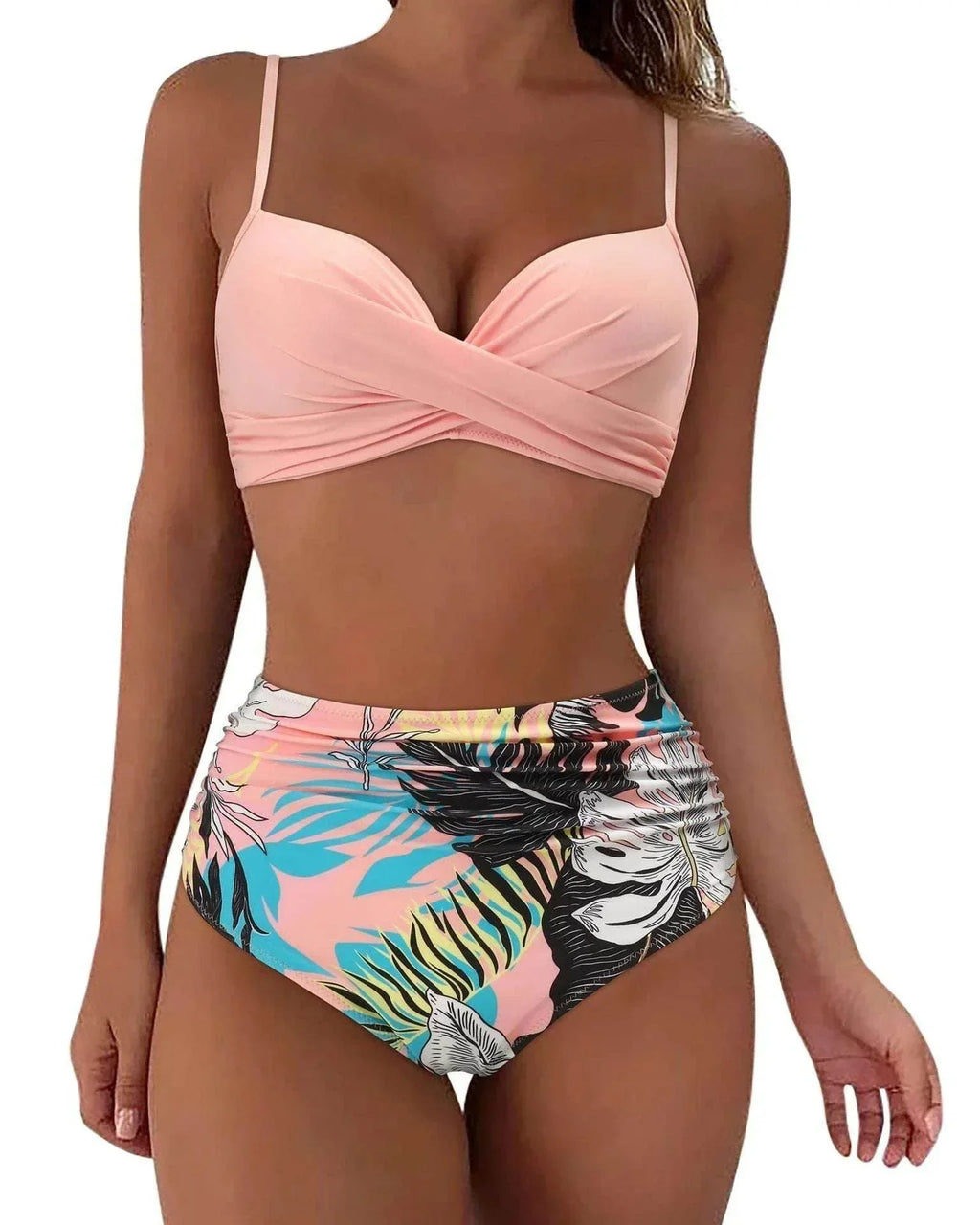 Printed High Waist Push-Up Bikini Set - ZA-Zola