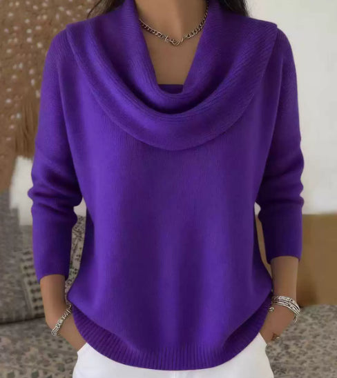 Soft Shine Round Neck Knit Sweater for Women