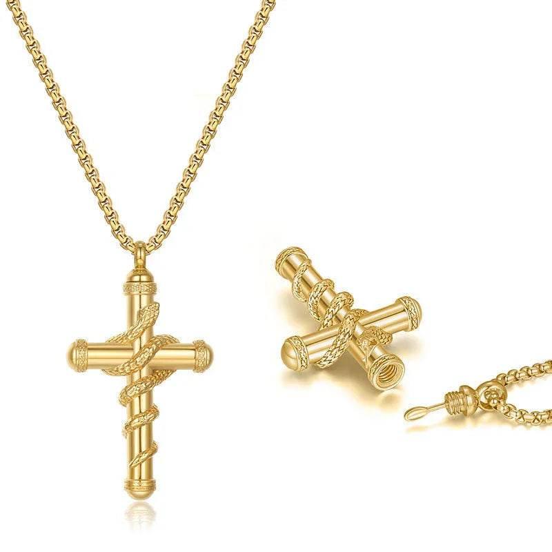 Shop 18K Gold Cross Snake Necklace – Order Now! - ZA-Zola