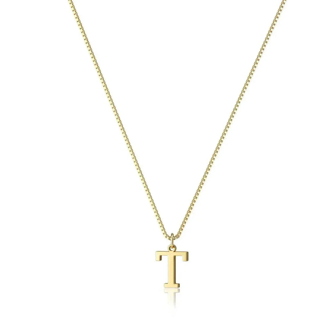Gold Letter Pendant Necklace – Personalized Charm - ZA-Zola