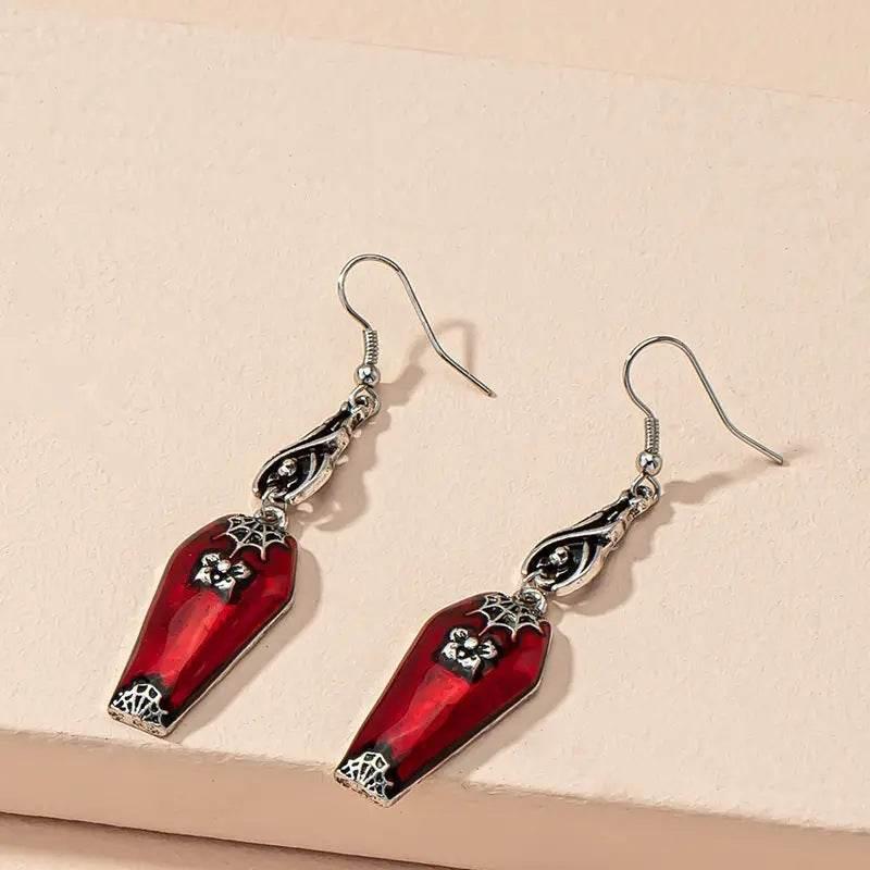 ZA-Zola Red Bat Spider Halloween Earrings - ZA-Zola
