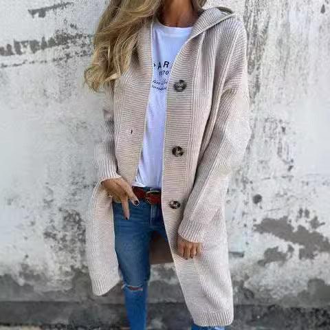 Mid Length Sweater Cardigan Women With Pockets - ZA-Zola
